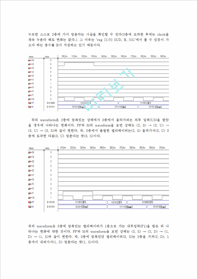 [공학] 설계 프로젝트 - 4층 엘리베이터 컨트롤러 설계 실습.hwp